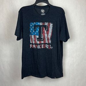 ‘47 Texas Rangers T-shirt Sz Large Gray USA Flag American